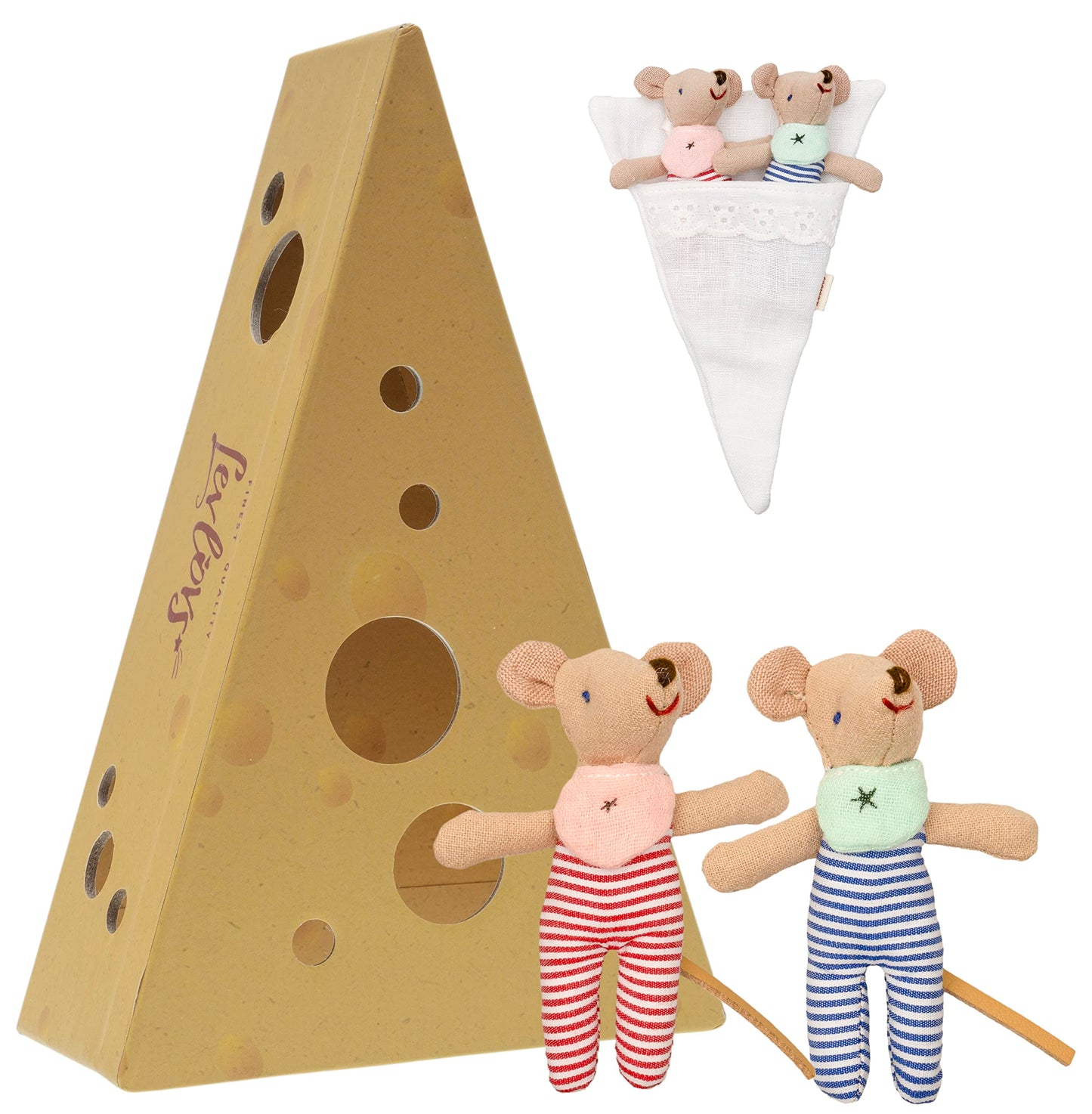 Levlovs Mouse In A Matchbox Toy Baby Registry Gift (Twins Baby Mice)
