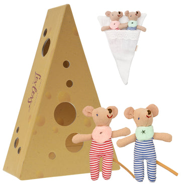 Levlovs Mouse In A Matchbox Toy Baby Registry Gift (Twins Baby Mice)