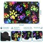 RWUTYTIUL Dog Paw Print Card Playmat 24 X 14 Inch with Tube Bag, Card Gameplay Mat with Zones Commander Deck Board MTG RPG CCG T