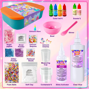 Yopinsand Diy Slime Kit, Slime Making Kit For Girls, Butter Slime, Foam Slime, Cloud Slime With Add-Ins, Foam Balls, Charms, Gli