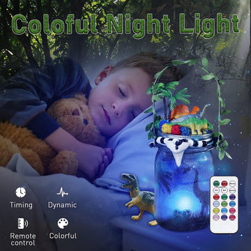 Alritz DIY Dinosaur Toy, Arts and Crafts Lantern Night Light Kits, Gifts for Boys Kids Girls Ages 8 9 10 Years Old and Up
