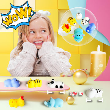 6 Pcs Animal Kawaii Squishies For Kids, Mini Mochi Sensory Squishy Toys For Kids Party Favors, Goodie Bag Stuffers, Squeeze Fidg