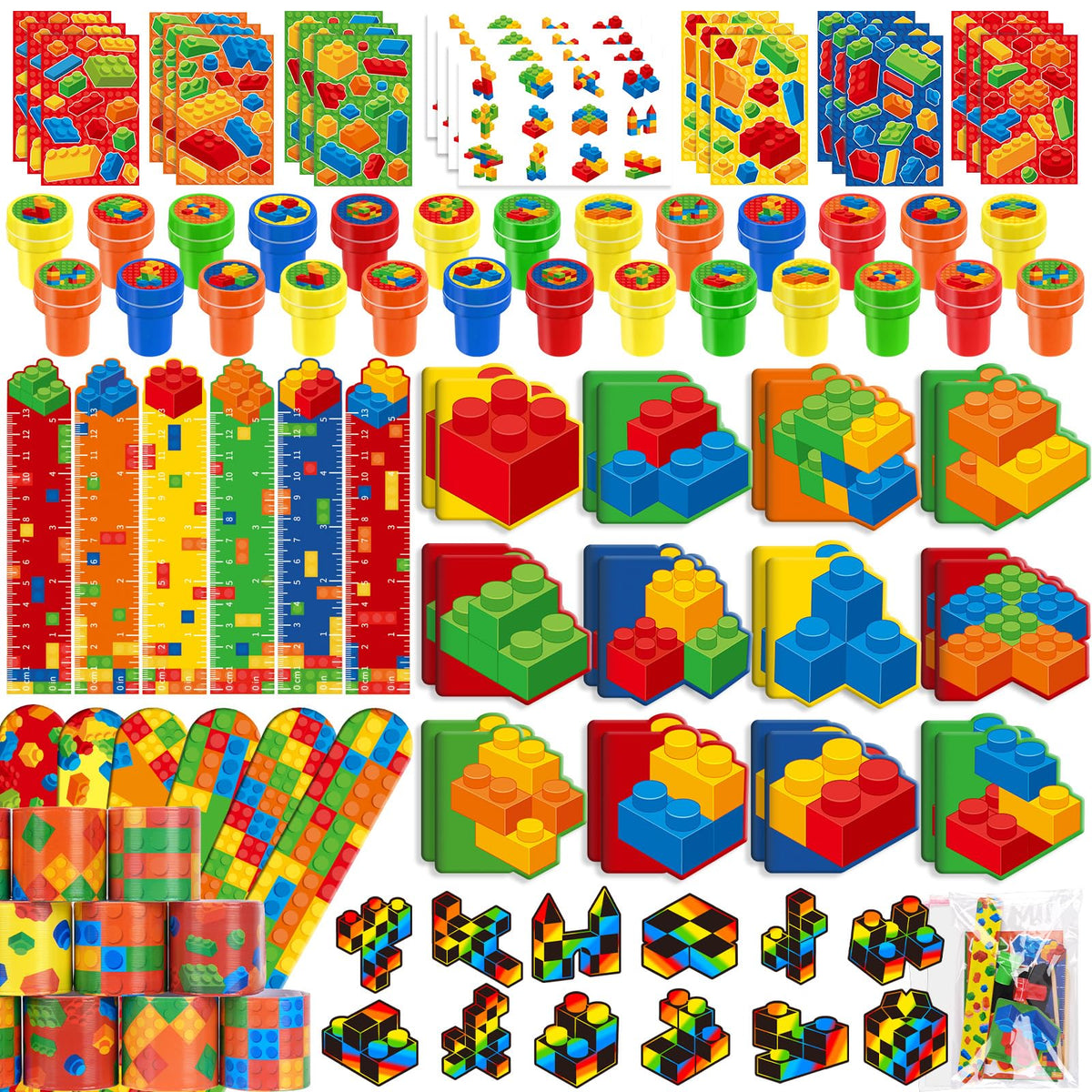 BenLouis 96Pcs Building Block Stationery Set Party Favors for Kids