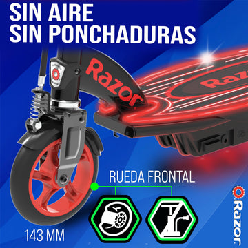 Razor Power Core E90 Glow Electric Scooter - Black/Red Glow