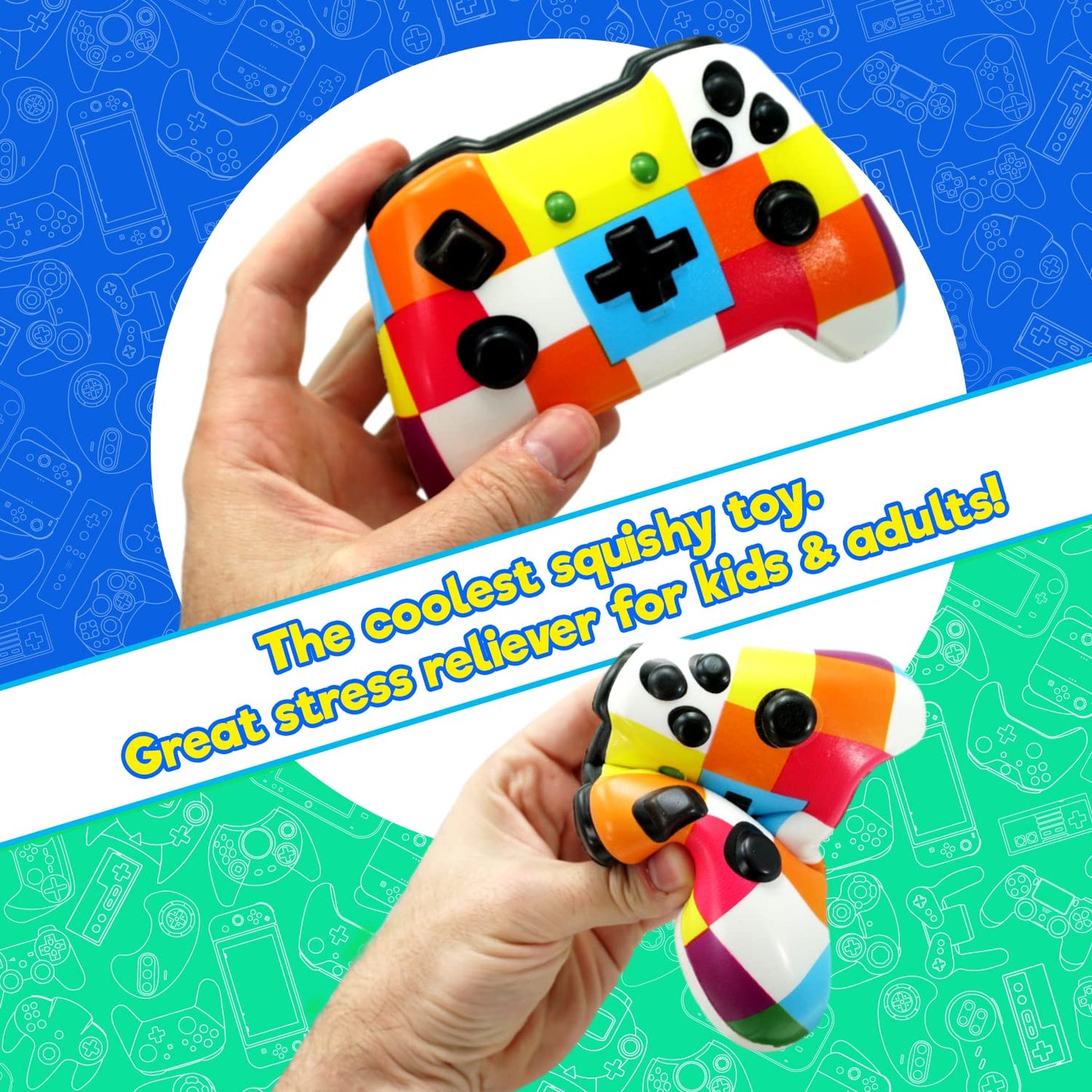 JA-RU Video Game Controller Squishy Fidget Toy (2 Controllers) Soft Slow Rising Foam Jumbo Squishies Play Controller Stress Toys for Kids. Sensory Tactile Game. Squeeze Toy Party Favor. 3360-2s