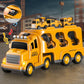 Beby Buty 8 in 1 Construction Trucks Cars Toys for Toddlers 3-5, Boy Toddler Car Truck Toys with Playmat and Light Sound, Birthd