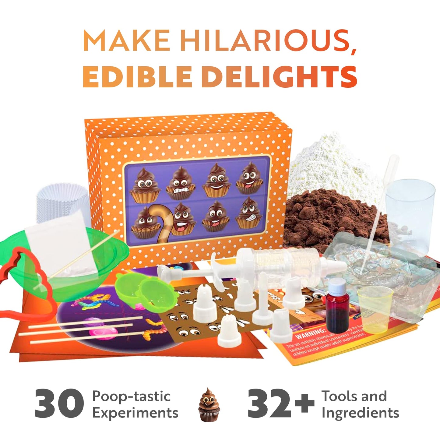 Playz Edible Poo Chocolate & Candy Making Science Kit For Kids Ages 8-12 Years Old - Food Science Chemistry Kid Science Kit With