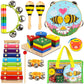 Diffybox Toddler Musical Instruments For Kids,Baby Musical Toys Preschool Educational Wooden Percussion Instruments Toddler Toys