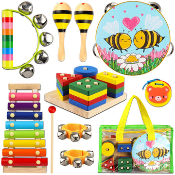 Diffybox Toddler Musical Instruments For Kids,Baby Musical Toys Preschool Educational Wooden Percussion Instruments Toddler Toys