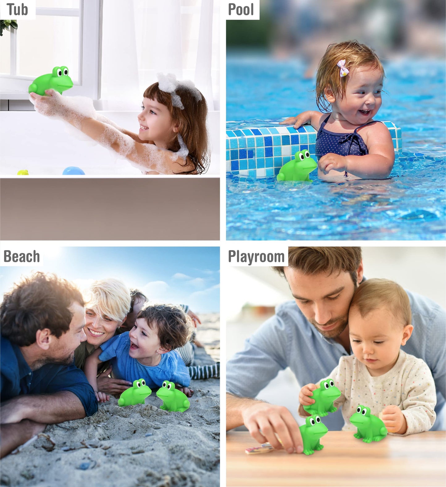 Puzzled DolliBu Frog Bath Buddy Squirter - Green Rubber Bath Toy, 3 Inch Small Size for Toddlers, Fun Bath & Pool Play