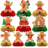 DTOFOOT 10 Pcs Christmas Honeycomb Centerpieces Gingerbread Christmas Table Centerpiece Gingerbread Decorations for Winter Holid