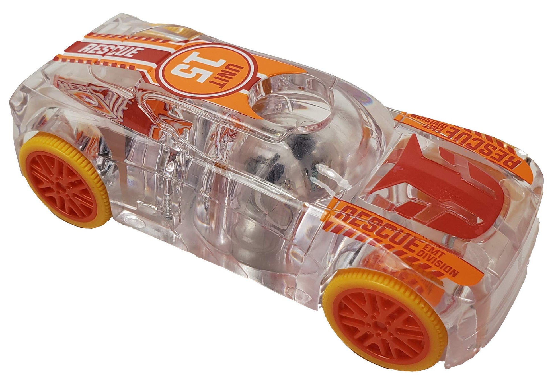 Marble Racers EMT Car, LED Light Up Pull Back Emergency Car, Toy Vehicle for Kids 3 and Up