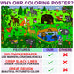 Alex Art Large Coloring Poster - Animals Giant Coloring Sheet For Children - Super Huge Wall Coloring Posters For Kids - Family Big Coloring Page - Jumbo Coloring Book Table Floor Size 38.5'X26.7'