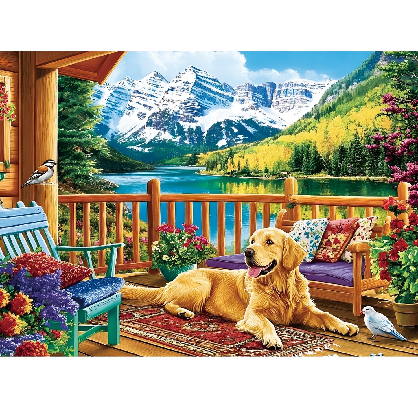 Puzzles for mature-themeds 500 Pieces  Jigsaw Puzzles 500 Pieces Dog Mountain Jigsaw Puzzle mature-themed Puzzles Recycled Cardboard Puzzle Game Family Activity Nights Birthday Gift Toy 20.5x15inch