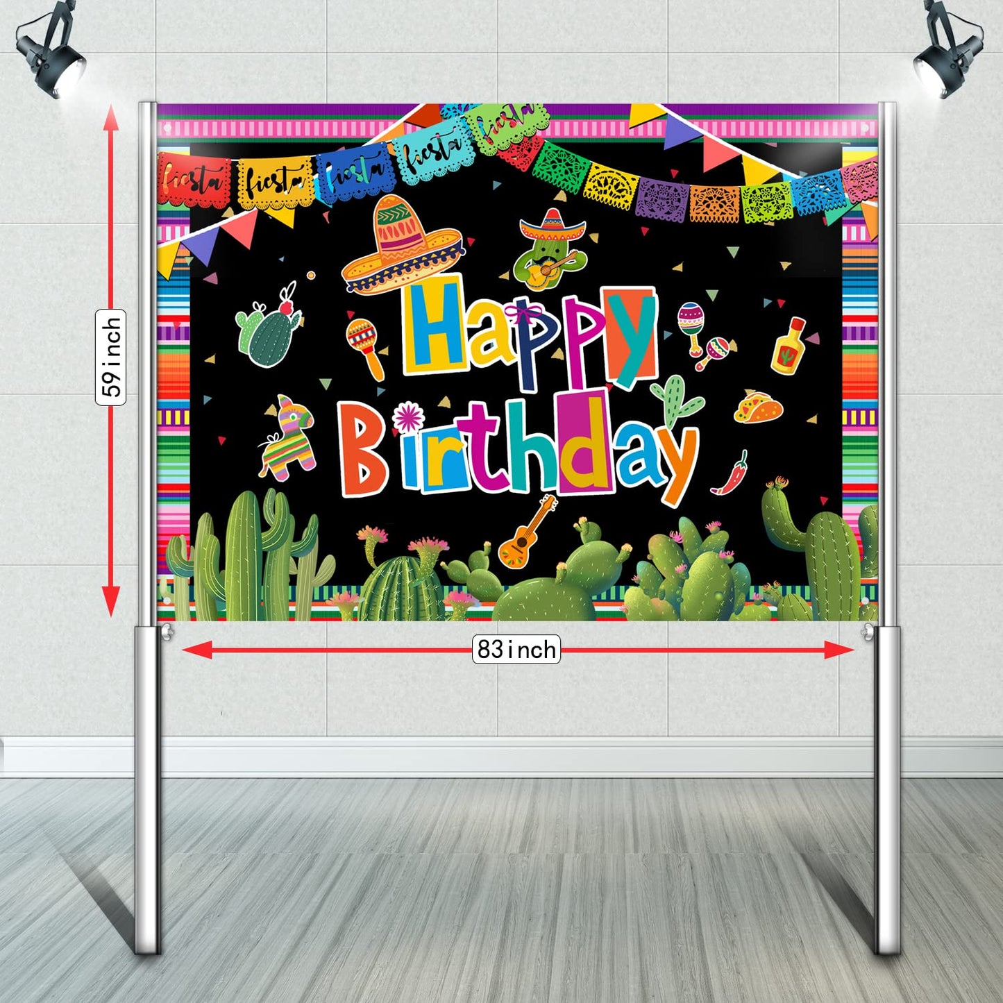 Mexican Party Backdrop Happy Birthday, Fiesta Party Backdrop, Cinco De Mayo Carnival Party Decorations, Colorful Wall Background