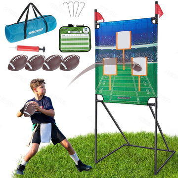 GOODLYSPORTS Football Game-Football Toss Game with 4 Footballs+Football tossing Target with Huge 66 Football Target-Football Toss-Football Target Practice for Kids+Football Gifts for Boys 8-12