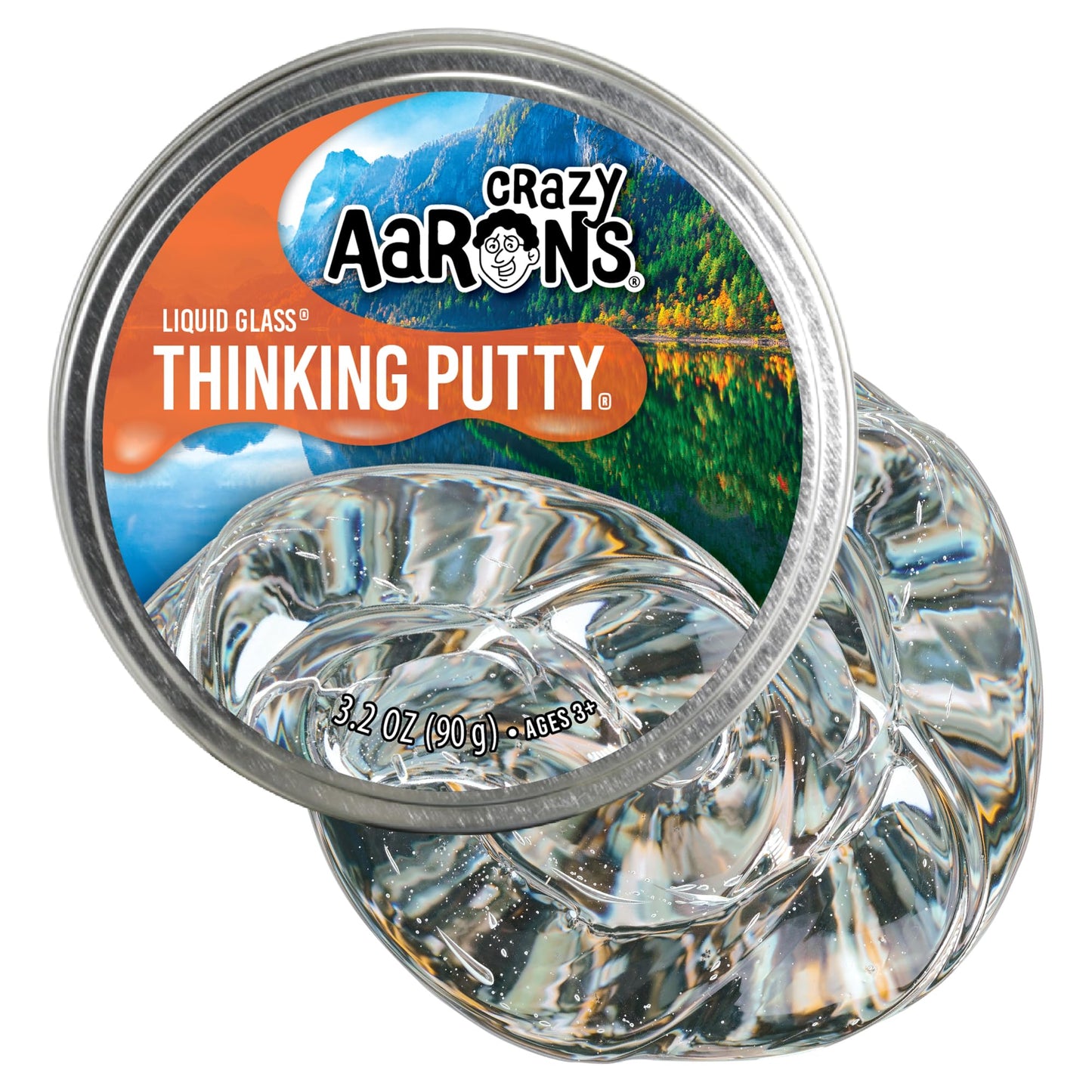 Crazy Aarons Thinking Putty - Liquid Glass - See-Through Putty for Kids and Adults in a 4 Tin - Creative and Endless Fun, Stres