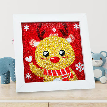 Yohuu 5D Diamond Art Kit For Kids 7.1''X7.1'' With Wooden Frame Arts And Crafts For Kids Ages 6-8-10-12 Easy To Diy Mosaic Gem D