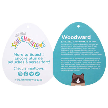 Squishmallows Original 16-Inch Woodward Snowshoe Cat With Fuzzy Belly - Official Jazwares Large Plush