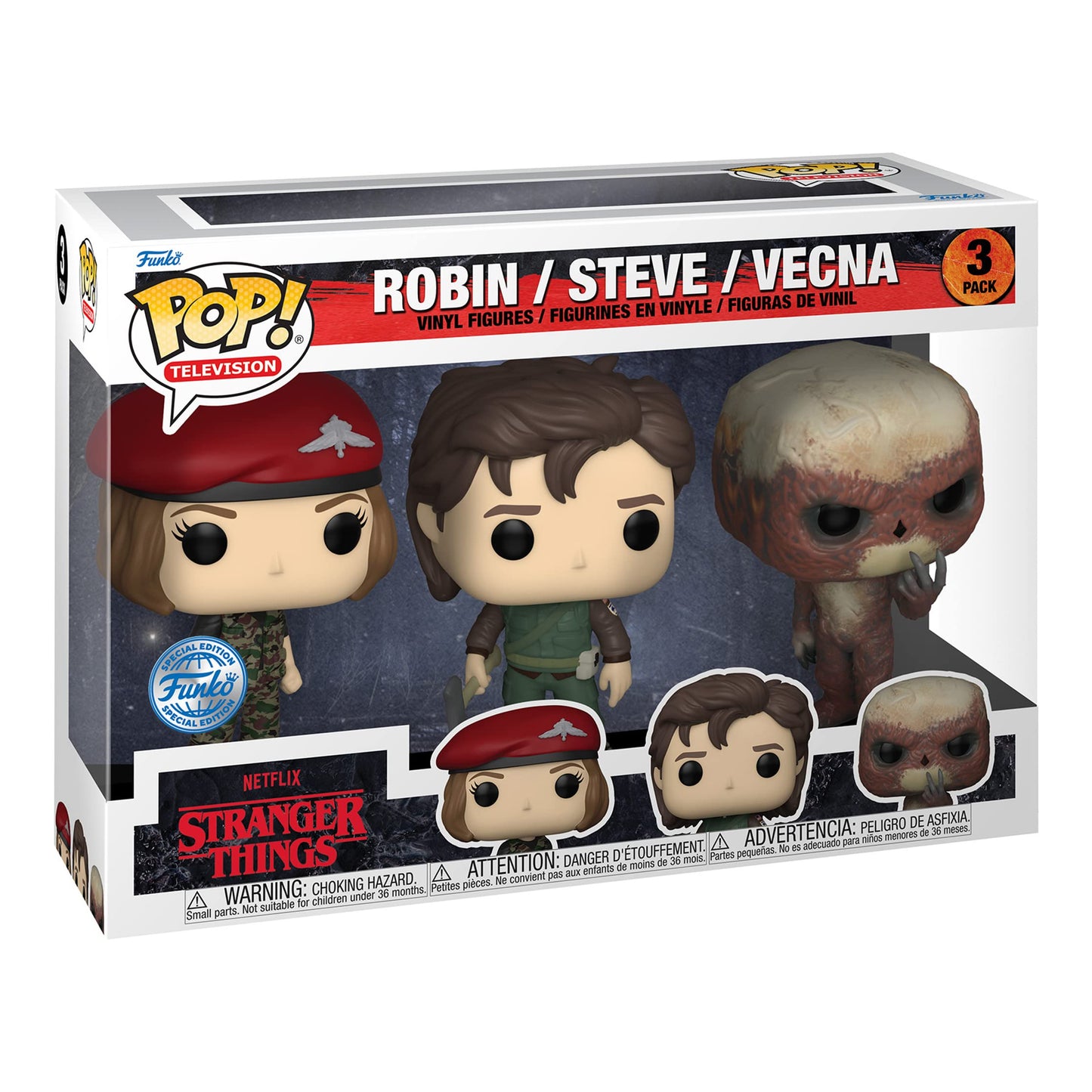 Funko POP! TV: Stranger Things - Robin  Steve & Vecna Special Edition Multicolor limited availability 3-Pack Vinyl Figures
