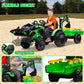 24V 3 in 1 Kids Ride on Tractor, Excavator & Bulldozer, Electric Vehicle w/Trailer, Digger, Shovel Bucket, Remote Control, EVA T