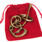 Enigma Hanayama Cast Metal Brain Teaser Puzzle, Level 6 Difficulty Rating, Red Velveteen Drawstring Pouch, Bundled Items