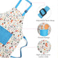 Kids Apron Set with Chef Hat, Cute Child Baking Aprons with Adjustable Neck Strap and Pockets for Girls Boys Cooking Baking Pain