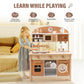 ROBUD Wooden Play Kitchen for Kids Toddlers, Kids Kitchen Playset with Realistic Accessories, Toy Kitchen Set with Plenty of Pla