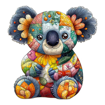 Wooden Puzzles For Adults, Wooden Jigsaw Puzzles For Adults Kids, Patchwork Koala Unique Shaped Wood Puzzles Adult, Creative Bir