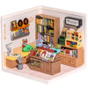 Robotime Diy Miniature House Kit - 1:24 Scale Realistic Store Kit With Led Light - Tiny Model Mini House Kit With Furniture Best Birthday Gift