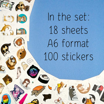 100Pcs Sea And River Otter Stickers For Laptop And Water Bottle - Otter Gifts, Otter, Otter Keychain, Otter Plush, Cute Otter St