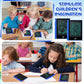 Zhehao Mini LCD Writing Tablet, 4.5 Inch Blue Erasable Drawing Pad, 32 Pcs Educational Toy for Boys & Girls, Birthday Gift