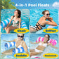 8 Pack Pool Floats mature-themed Size Multi-Purpose 4-in-1 Inflatable Hck Toys (Saddle Lounge Chair Hck Drifter) Floats for Swimming Pool for Vacation Fun and Rest