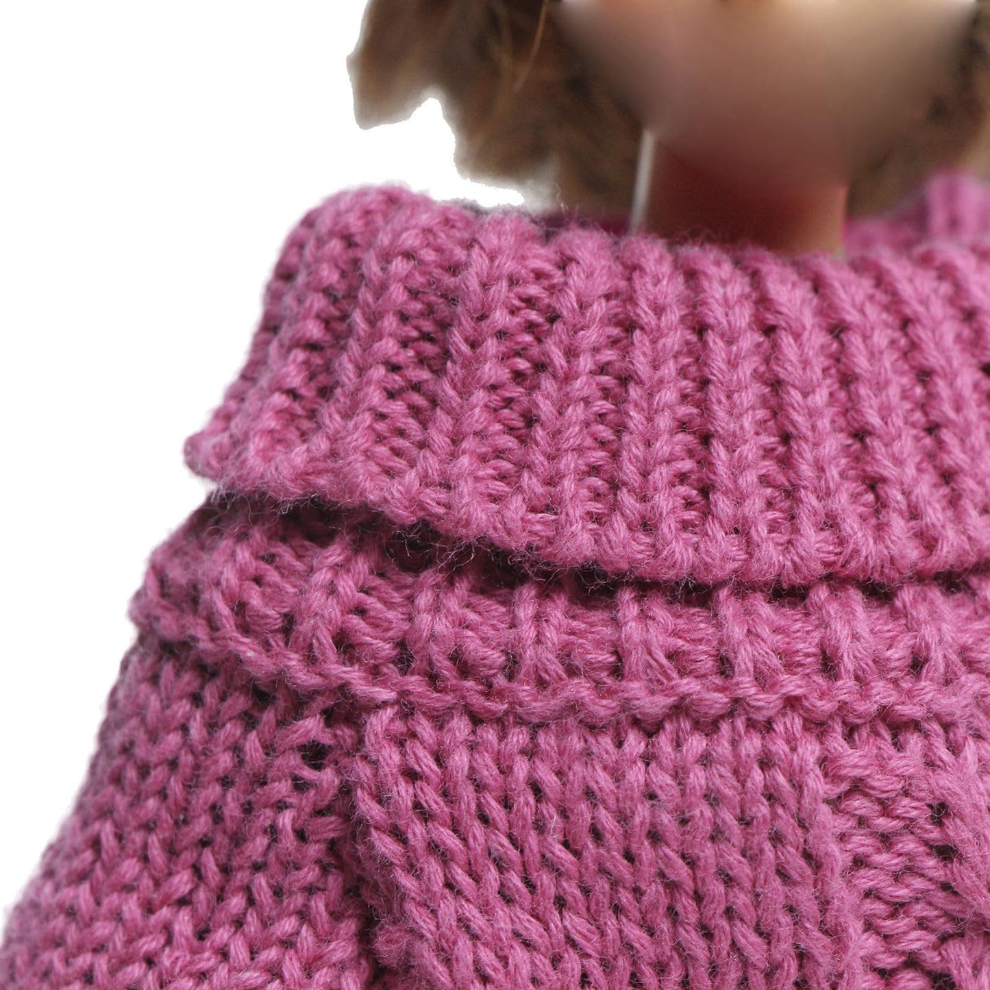 Bjdbus Winter Turtleneck Sweater Clothes For 11.5 Inch Girl Doll Accessories (Rose)
