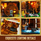 Funwhole Medieval Water-Mill Lighting Building-Bricks Set - Middle Age Milling House Collection Led Light Building Construction