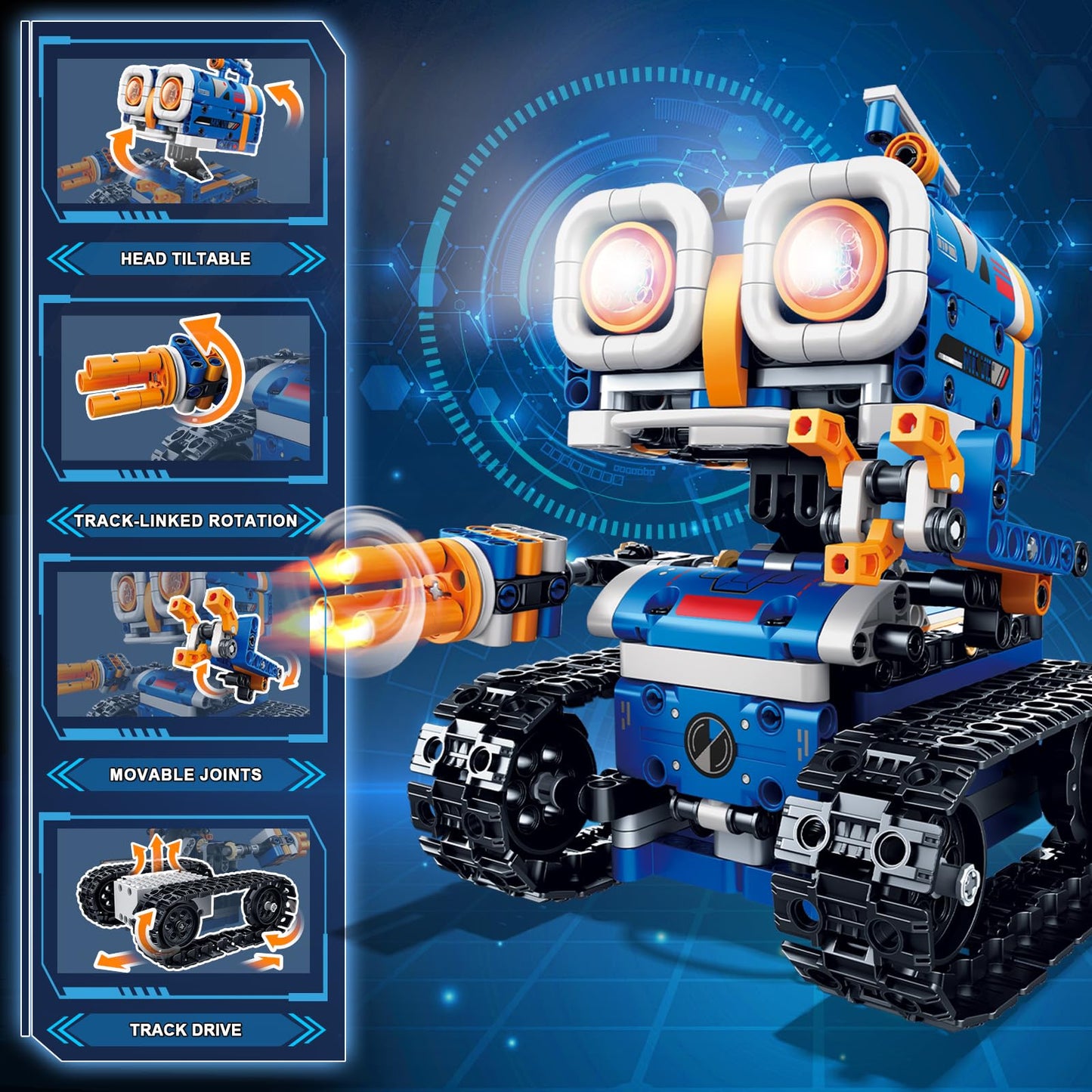 Demkia 5In1 Robot Kit Building Set, 560 Pcs App & Remote Control Mech Rc Robotics For Kids Ages 8-12, Stem Coding Robots Buildin