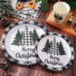 Whaline 100Pcs Christmas Tableware Set Buffalo Plaid Xmas Tree Disposable Dinnerware Set 50Pcs Paper Plates 25Pcs Napkin 25Pcs C