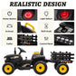 Tobbi Kids Electric Ride On Toy Tractor, 12V Battery-Powered 4 Wheels Ride On Car With Trailer For Toddlers 3-6 Years-Black