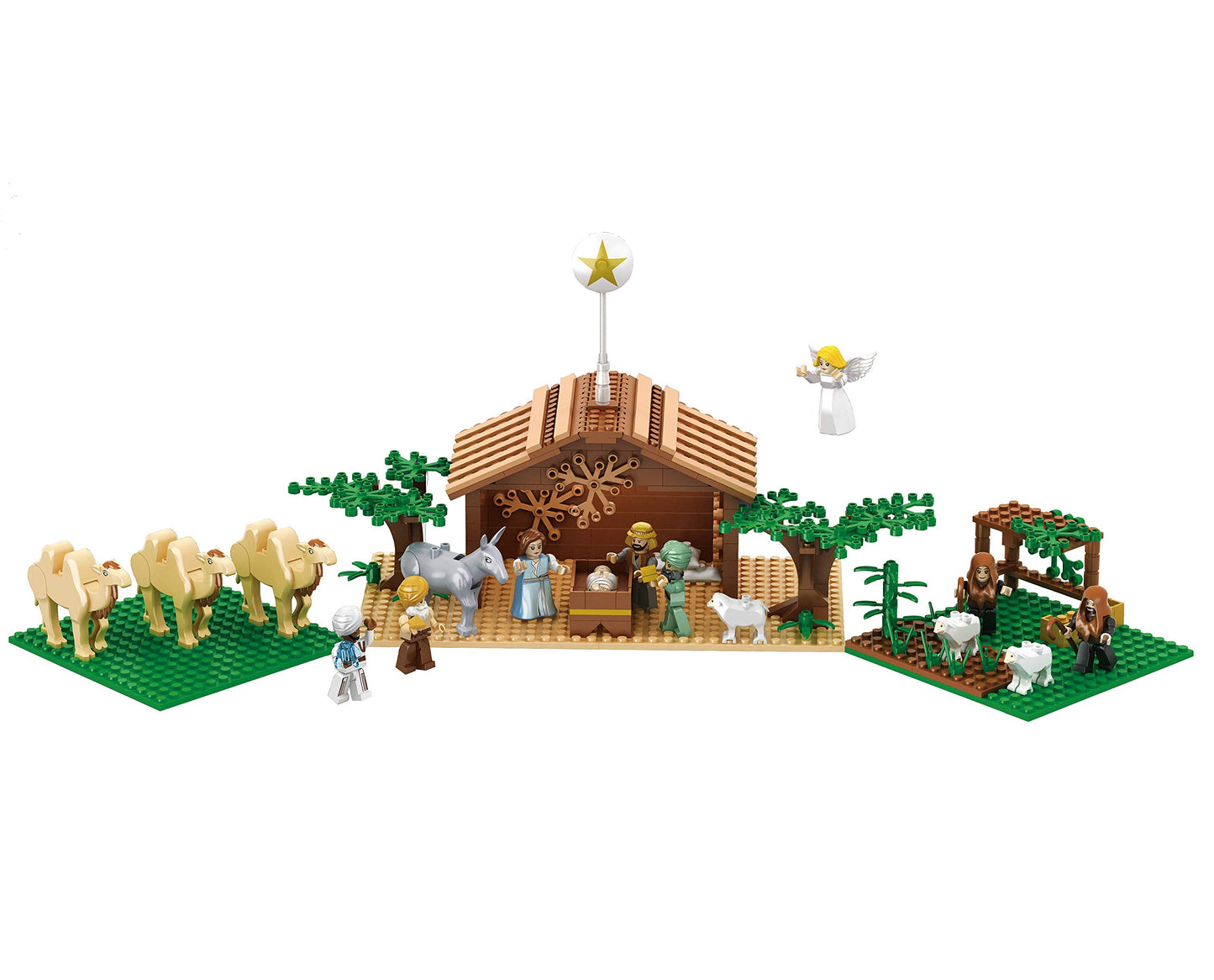 Nativity Bricks Ultimate Play Set - 15 Character Indoor Scene, Multicolor, Model 43227-1695, Perfect for Christmas Decor & Stocking Stuffers