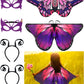 Gejoy 6 Pieces Butterfly Costume With Mask Antenna Headband For Kids Halloween Party (Purple Series Style)