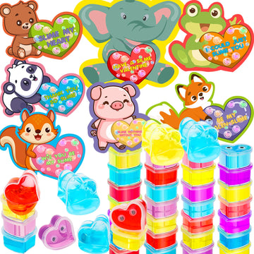 Valentines Day Gifts For Kids 28 Pack Slime Valentines For Kids Valentines Day Cards For Kids School Class Valentines Cards For