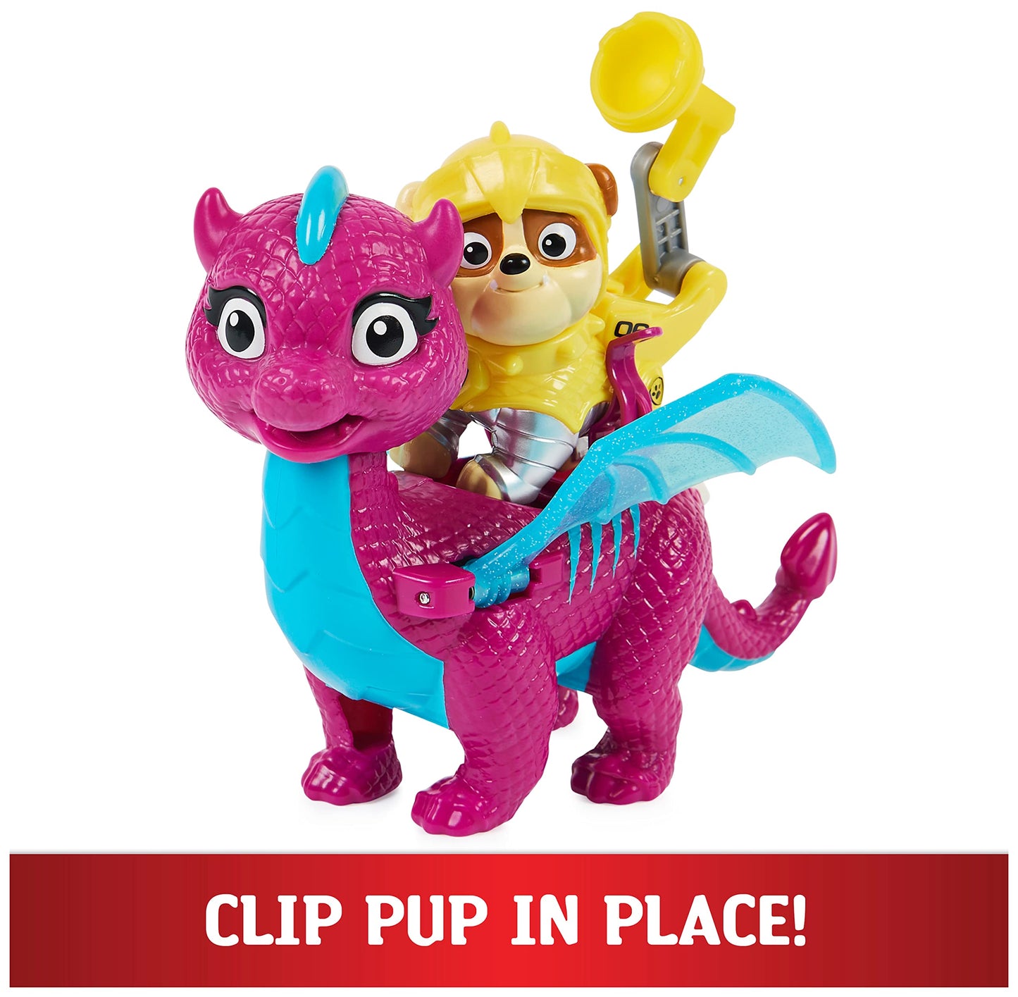Paw Patrol Action Figures Set - Rescue Knights Rubble & Dragon Blizzie, Kids Toys for Ages 3+, Plastic, Model 6064306