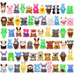 Fovths 64 Pieces Mini Plush Animals Toys Set Cute Small Stuffed Animal Keychain Jungle Animal Decor Goodie Bag Basket Fillers Fo