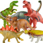 Tepsmigo Jumbo Dinosaur Toys Set for Kids - 6 Pack Assortment, Plastic, T-Rex, Velociraptor, Triceratops - Perfect for Ages 3-7