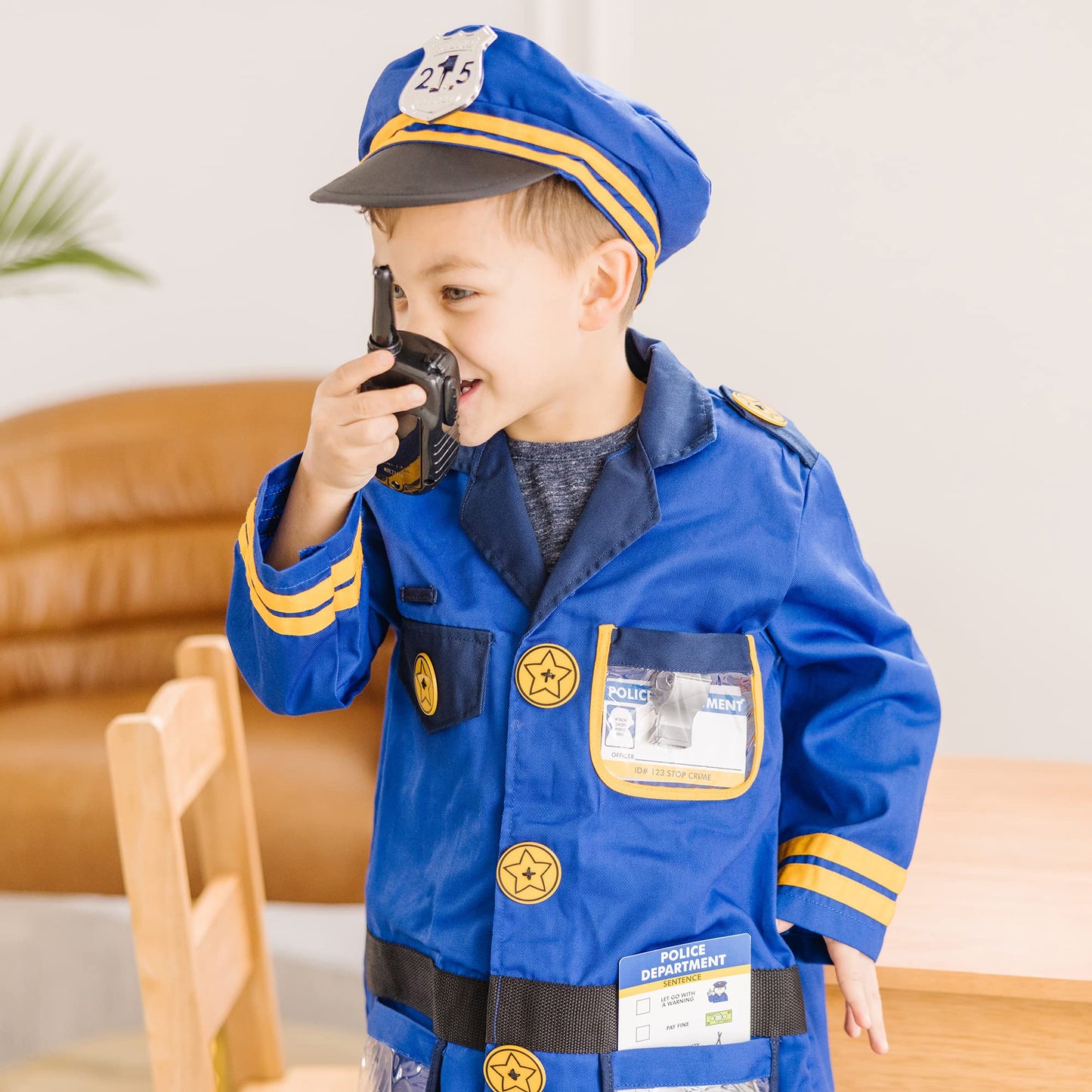 Melissa & Doug Police Officer Role Play Costume Dress-Up Set (8 Pcs)