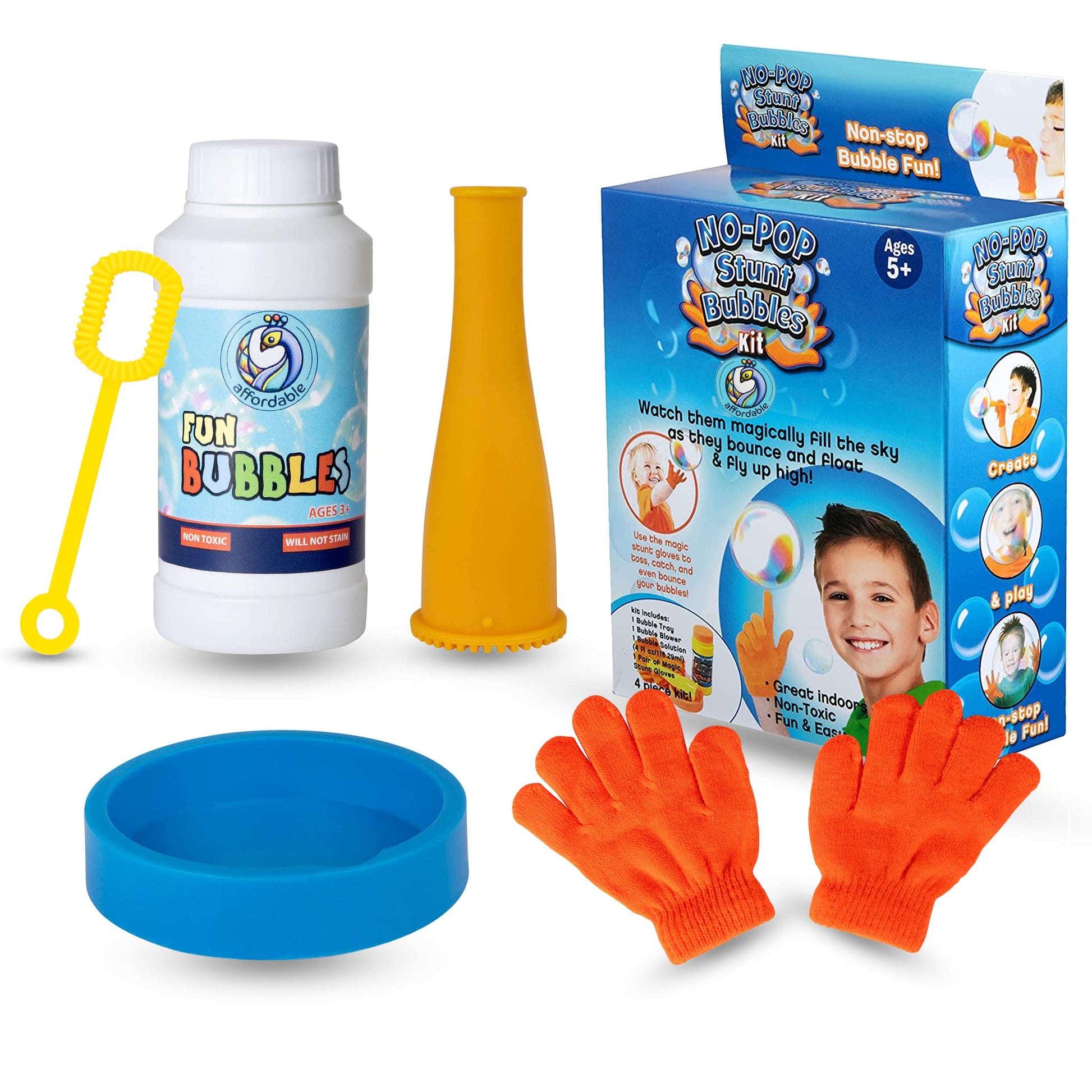 Touchable Bouncing Bubble Kit for Kids - Unpoppable Bubbles Solution Toy for Indoor & Outdoor Play - Unique  Big Bubble Maker Game Makes a Great Gift for Boys & Girls