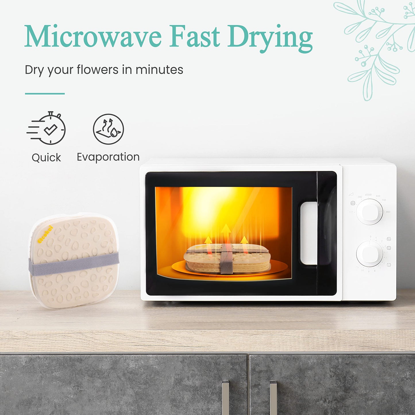 Etcokei Microwave Flower Press Kit, 4 Layers Quick Flower Pressing Tool, Flower Preservation Kit Large Flower Press For Plant Ar