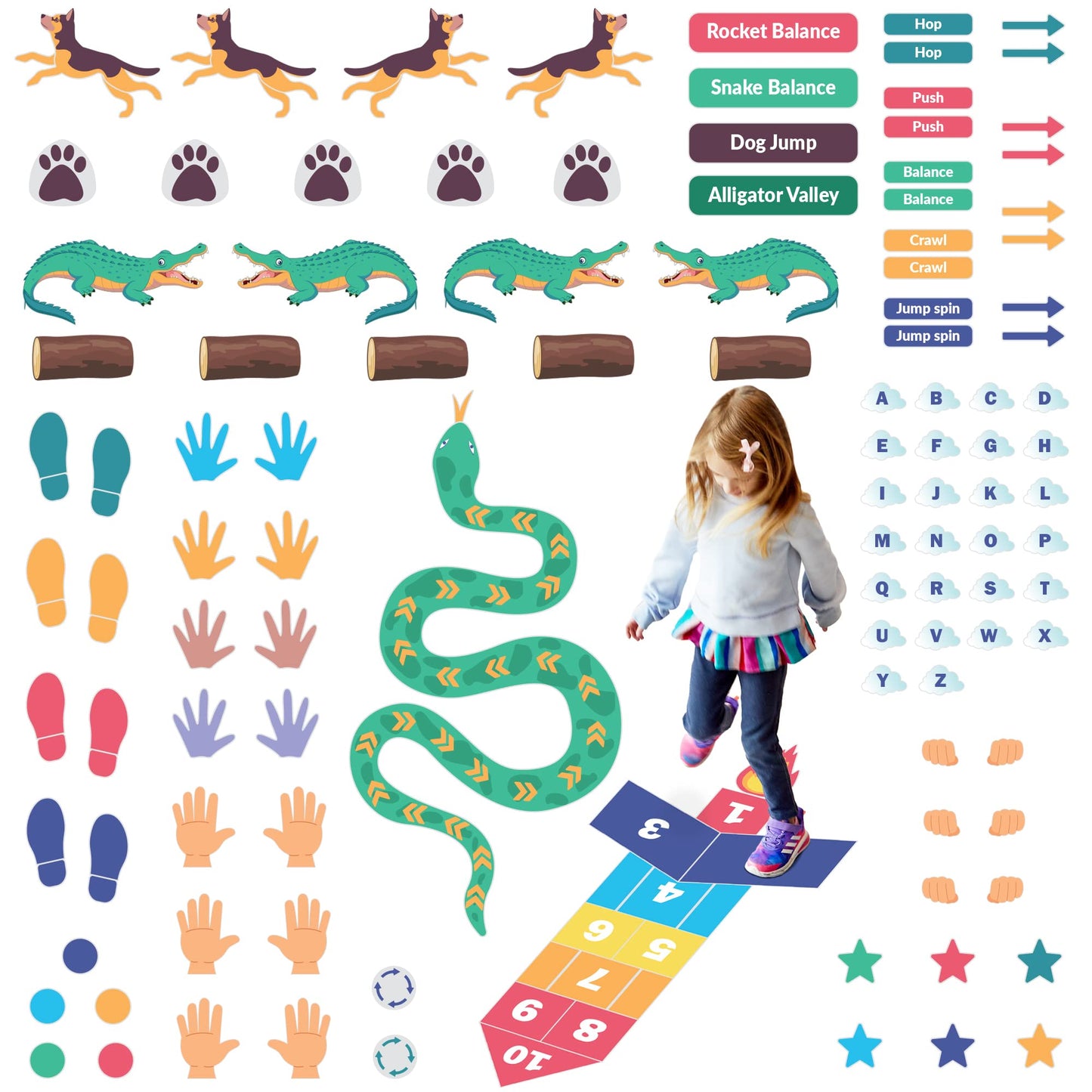 Sensory Path Decals For Floor & Wall | 126 Educational And Interactive Stickers For Kids | Sensory Walk Decals | Sensory Stimula