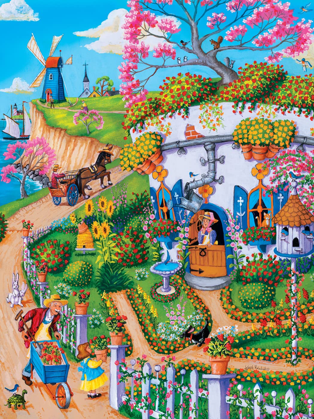 MasterPieces Town & Country - Ms. Potts Cottage 300pc Ezgrip Puzzle - Jigsaw Puzzle with Vibrant Artwork and Durable Pieces - Fun Family Activity  Brain Challenge  and Educational Entertainment