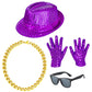 Kids Dance Hip Hop Jazz Costume Boys Sequin Vest Hat Sunglasses Set for Dance Party 6-7 Years Purple
